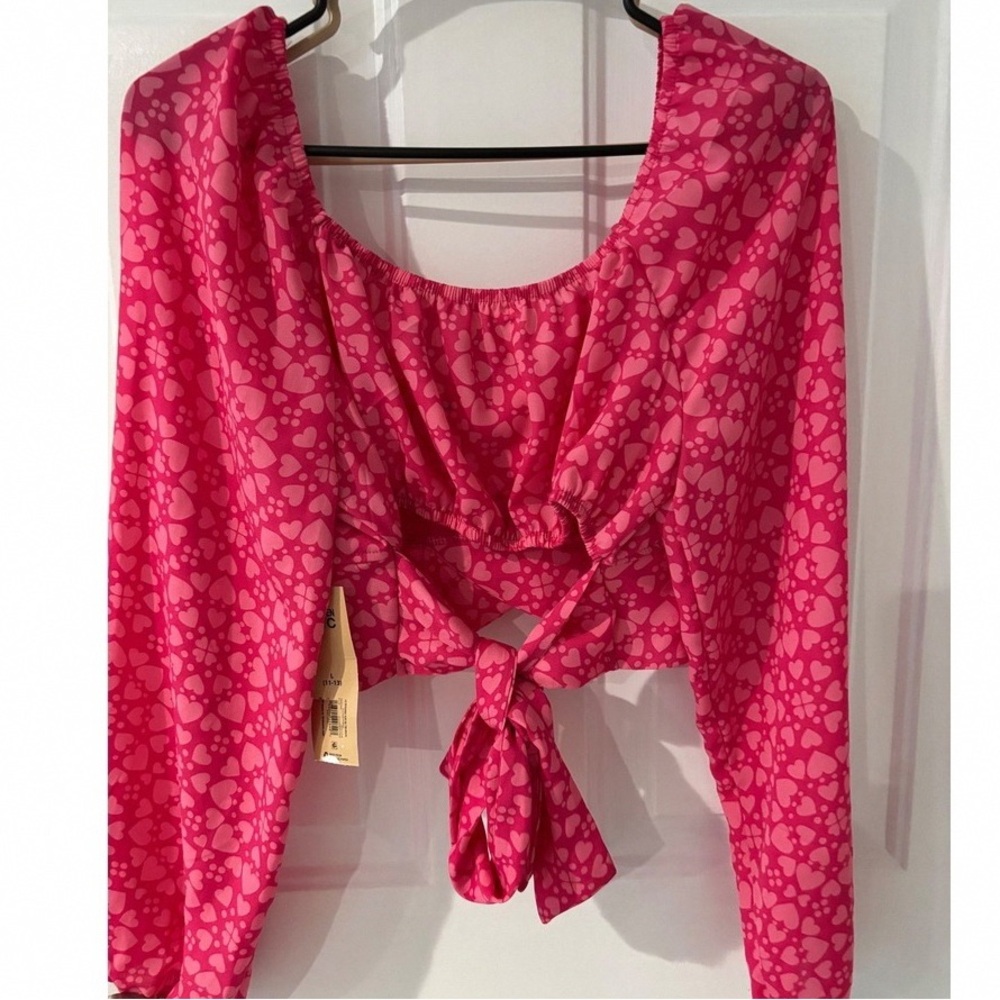 Vibrant Pink Heart Crop Top